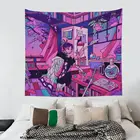 Гобелен хиппи из полиэстера для декора комнат Kochou Shinobu, одеяло с мандалой, рассекающий демонов, киметасу, хиппи