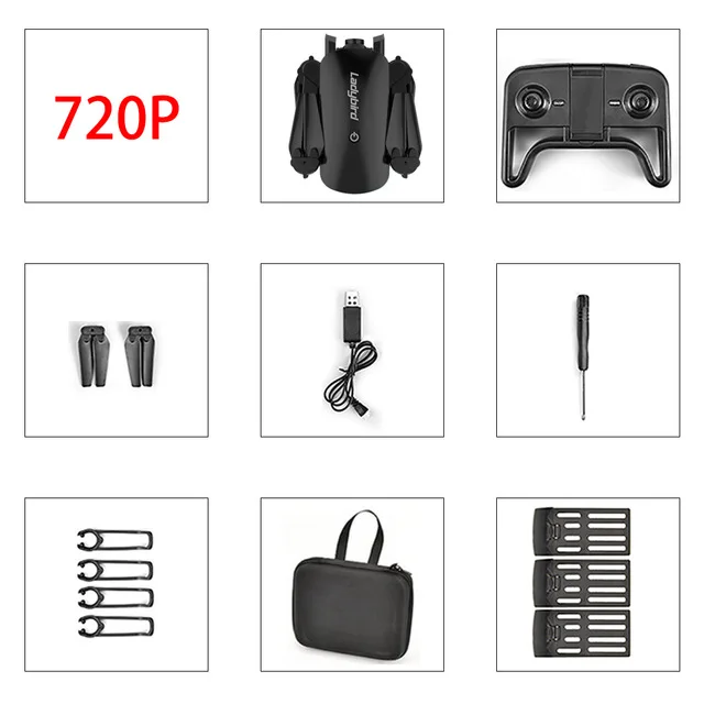 720p black 3 battery Складной мини Радиоуправляемый квадрокоптер R8 4k селфи Дрон HD Двойная камера FPV Божья коровка удержание высоты оптический поток Радиоуправляемый Дрон вертолет - Цвет: 720p black 3 battery