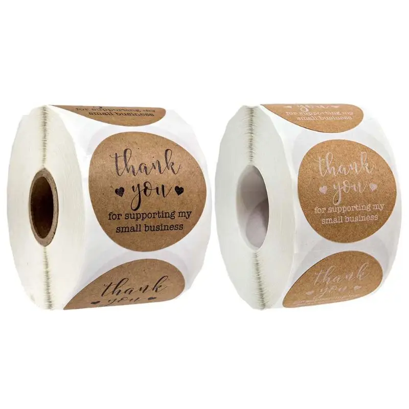 500 шт. Благодарим Вас за поддержку моего Бизнес крафт наклейки печать этикеток