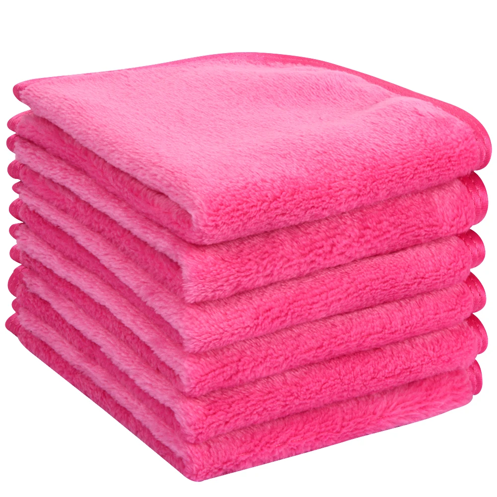 SUNLAND Makeup Remover Cloth Reusable Facial Cleansing Towel Microfiber Face Cloths Chemical-free Washcloth 10inX10in 6 Pack