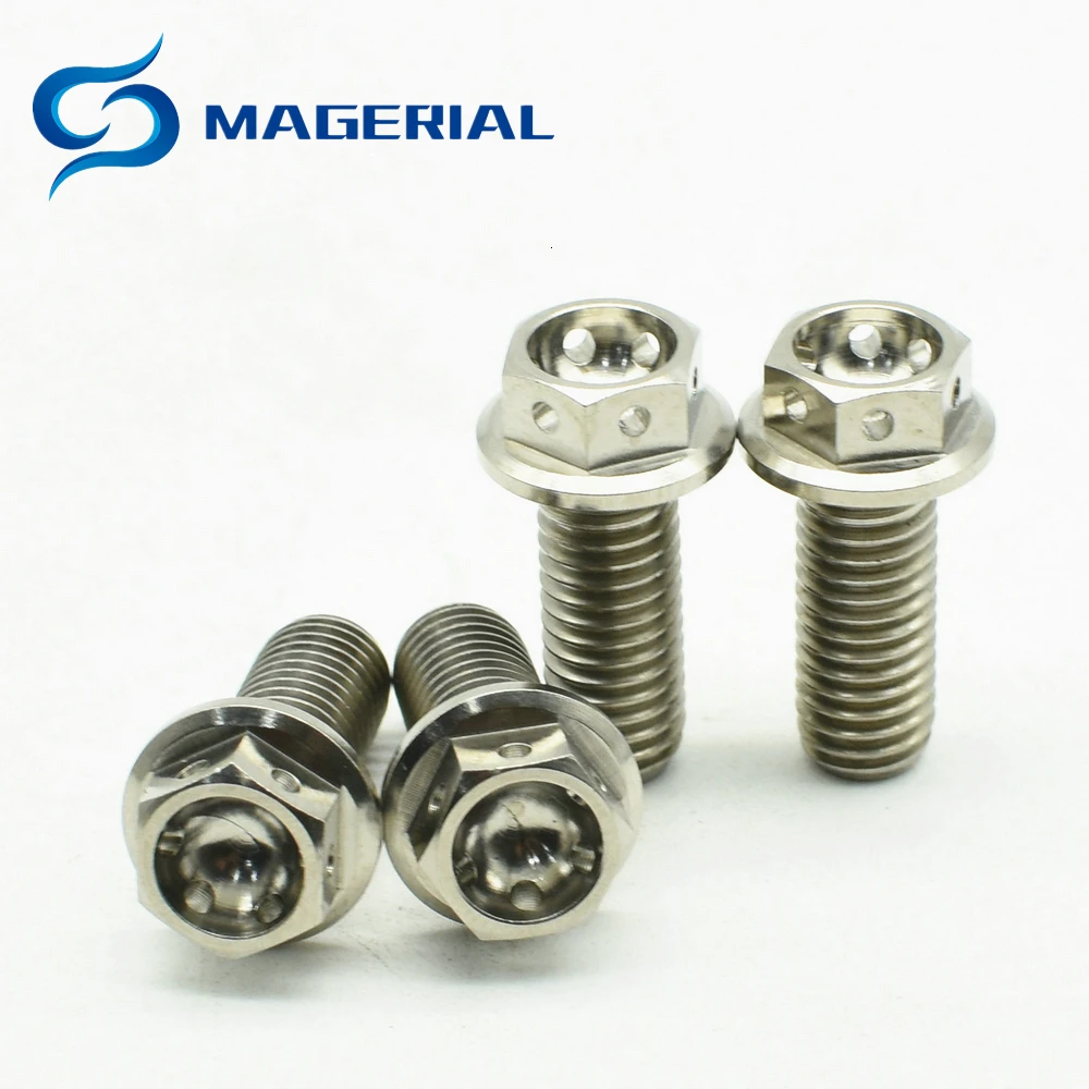 Титановые болты M6 10-50 мм DIY MTB Ti/Gold/Muticolor полый фланец с наружной шестигранной головкой Ti винты Ti Упаковка застежек из 4 штук