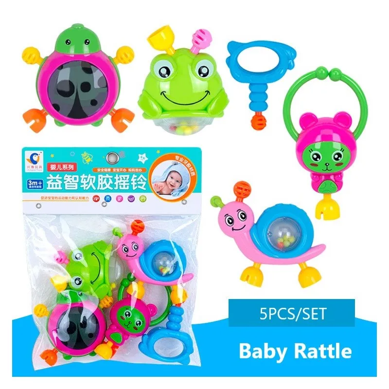 5 шт./компл. детские погремушки игрушки от 0 до 12 месяцев животный стиль