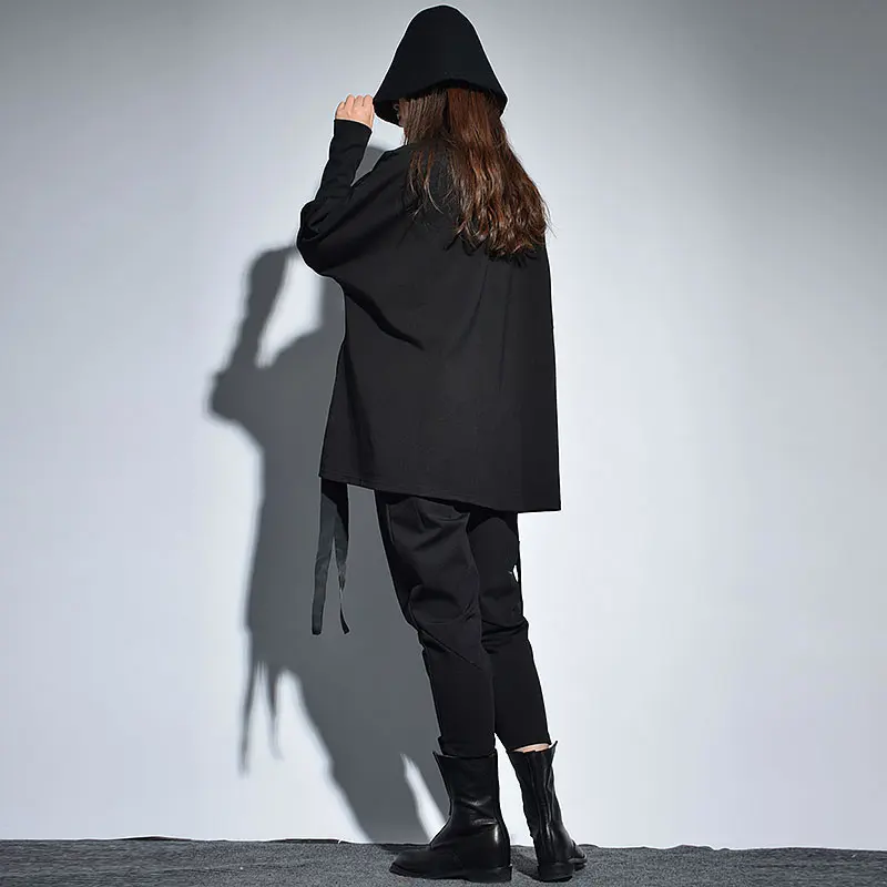 Женский свободный пуловер с круглым вырезом XWW2955 однотонный рукавами крылышками