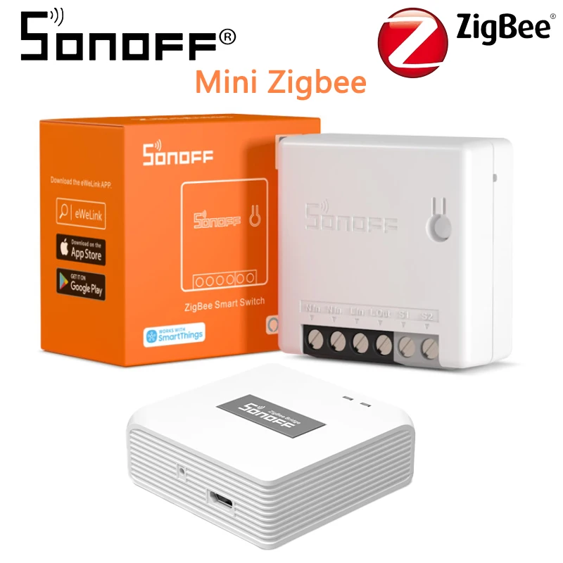 

SONOFF ZB MINI Zigbee Smart Switch DIY Two Way Switch APP Remote Control Works With Smartthing Alexa Google Home SONOFF ZBBridge