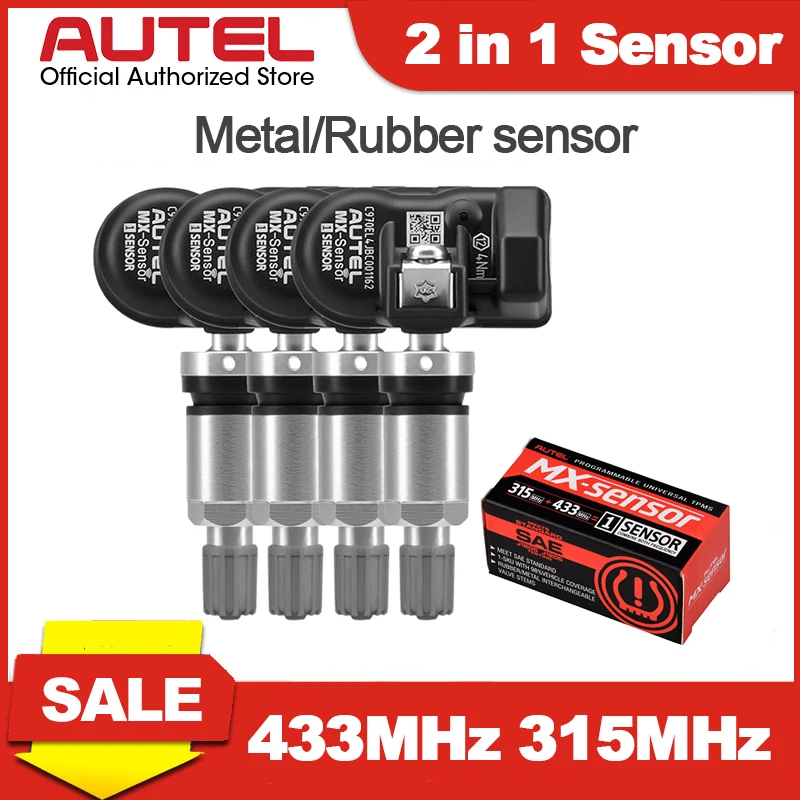 Датчик TPMS Autel 433 МГц 315 MX Универсальный датчик 2 в 1 Программируемый для системы