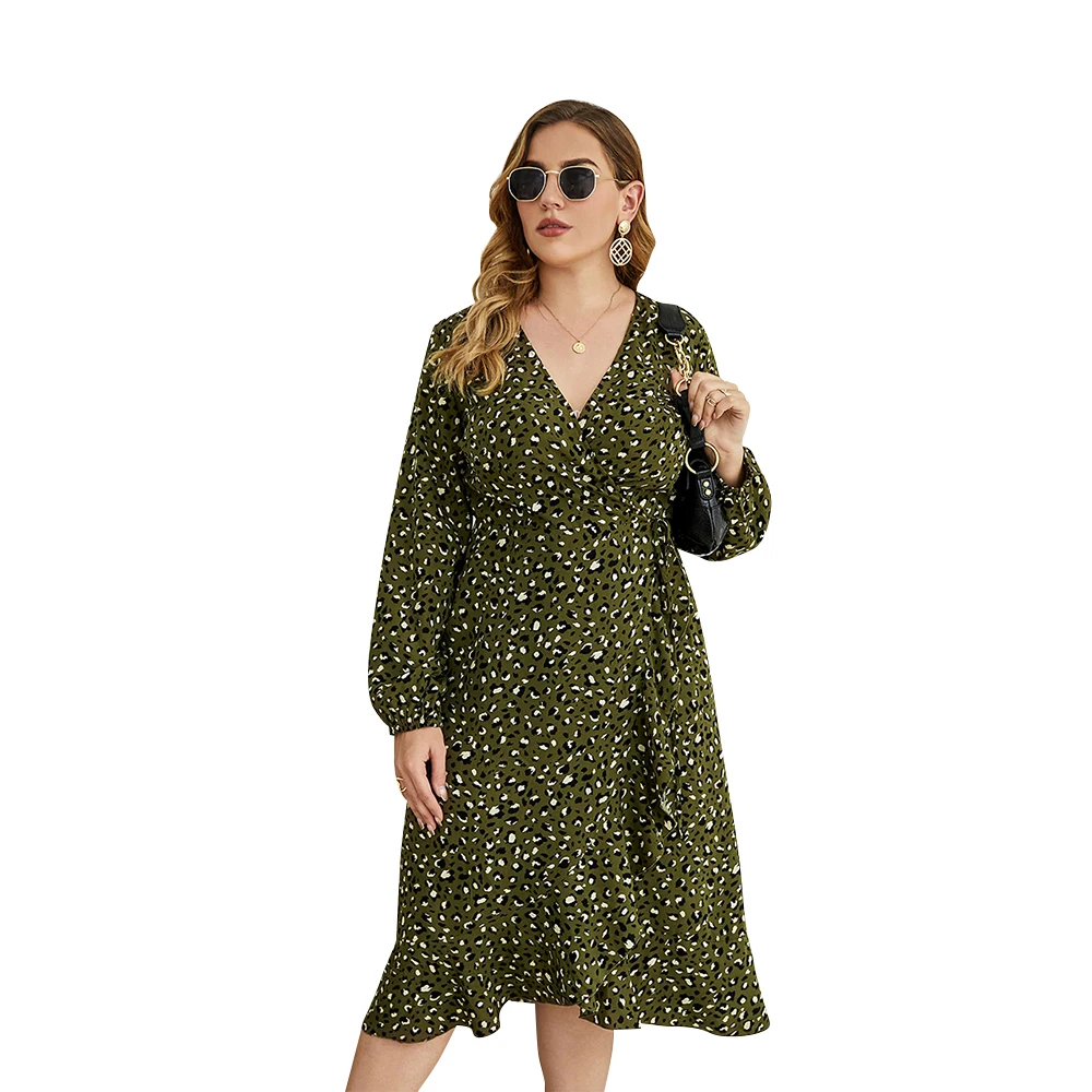 

Распродажа, платье-миди с V-образным вырезом, леопардовым принтом и оборками, элегантные облегающие вечерние платья в стиле бохо, сексуально...