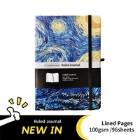a5 vincent van gogh bullet dotted journal starry night lined ruled hardcover notebook