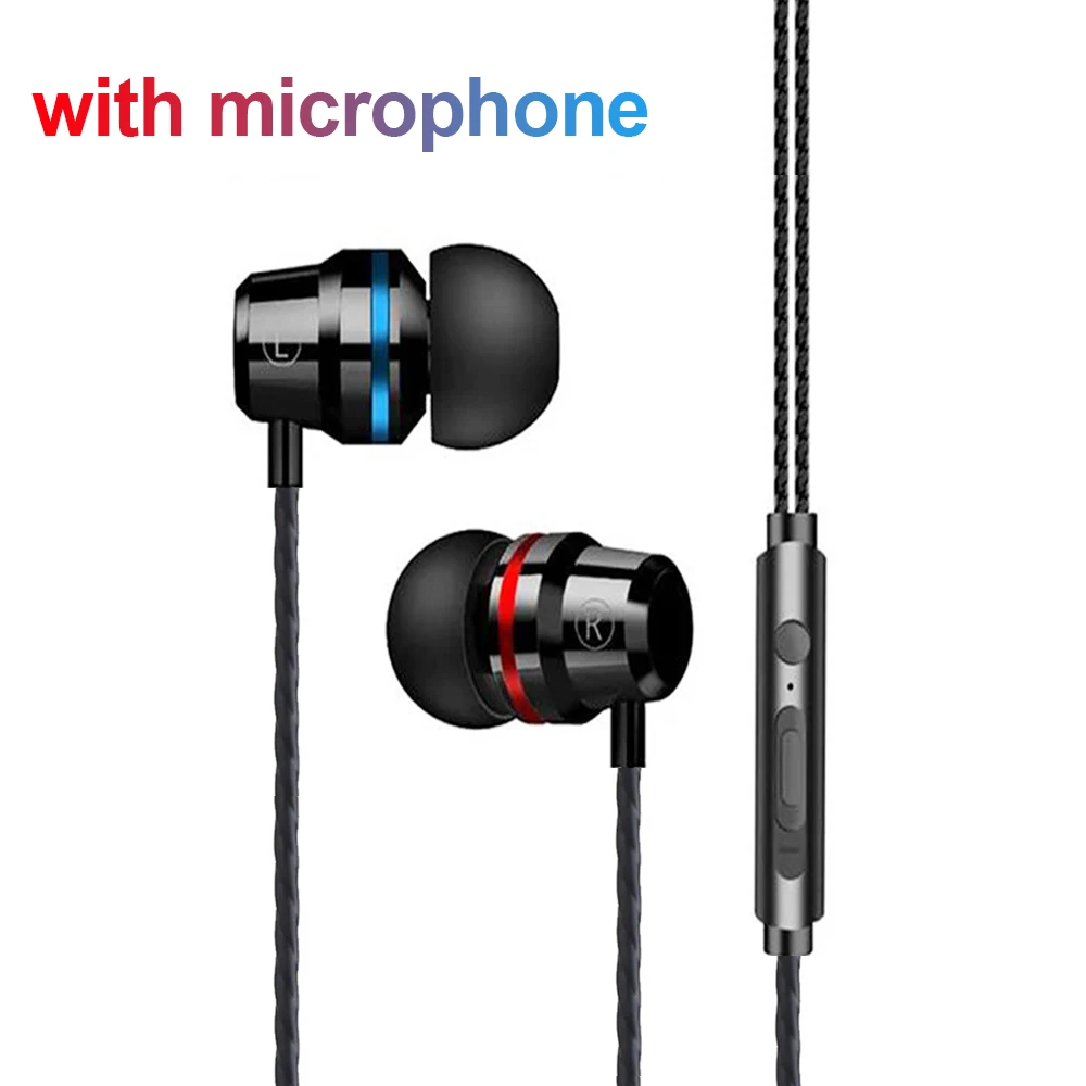 Wired Earbuds Headphone 3.5mm In Ear Earphone Metal HIFI Earpiece With Mic Bass Stereo Headset Sport Hands Free for iPhone 11Pro