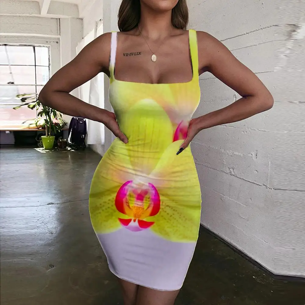 

KYKU Flowers Dresses Women Art Halter Sleeveless Street Ladies Dresses Novel Sundress Womens Clothing Plus Size New Beach
