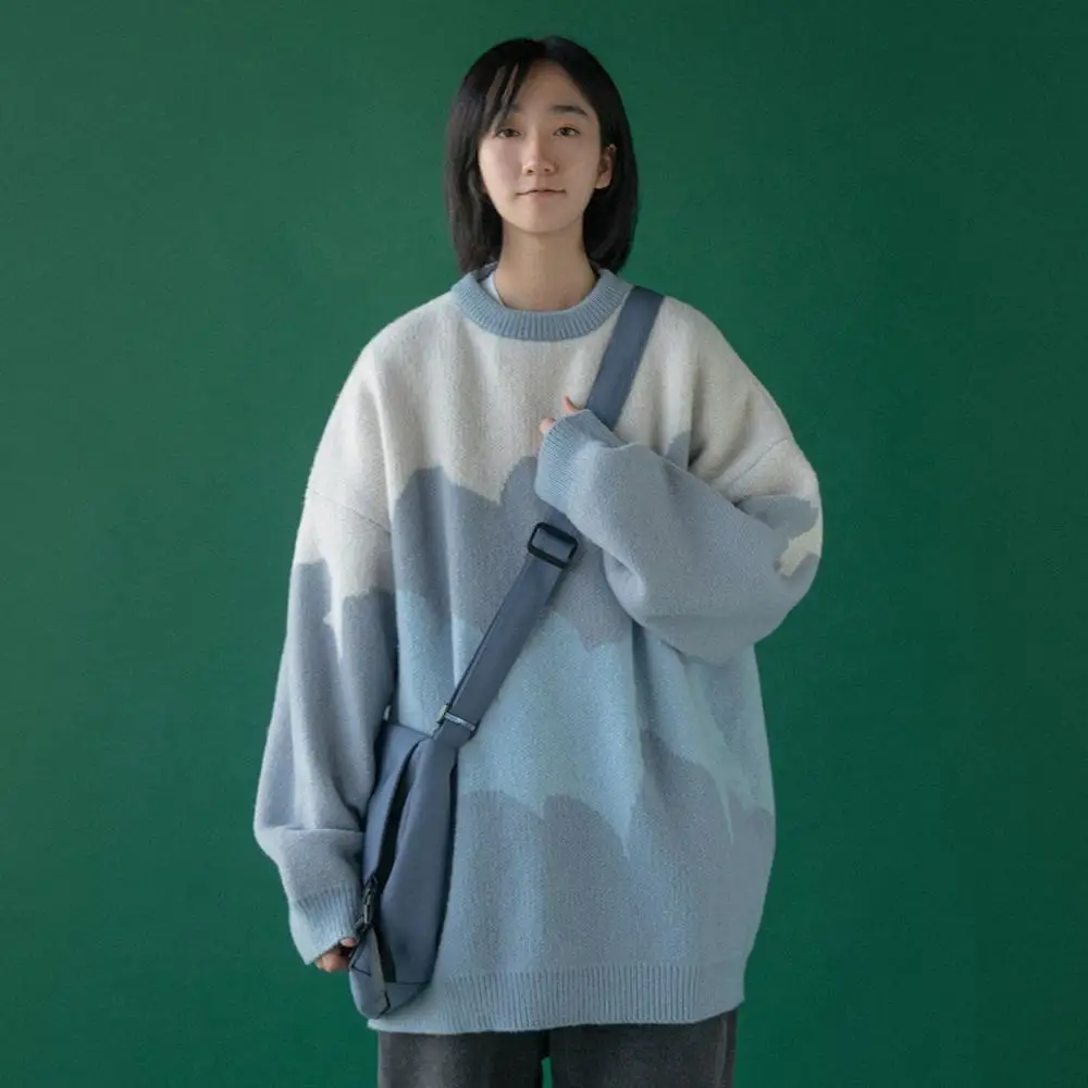 

Colorblock Knit Sweaters O-Neck Women Pullover Sweater Top Lingge Winter Clothes Loose Sweaters Coat Casual 2020 Fall Female