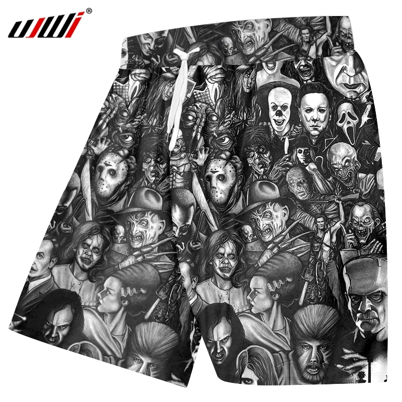 UJWI клоун Для женщин/мужские 3D печатных ужасов характер пляжные шорты для будущих
