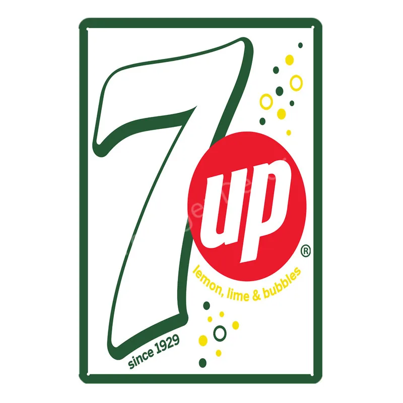 YD1575EI Безалкогольные 7up металлические жестяные знаки 7 UP ВИНТАЖНЫЙ ПЛАКАТ Искусство Настенная Наклейка картина бар паб кафе украшение домашний декор в стиле ретро YI-052 - Цвет: YD1575EI