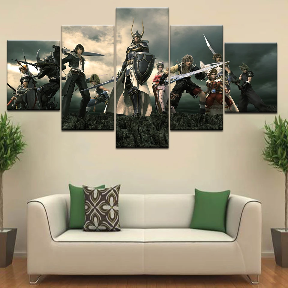 No Framed Canvas 5Pcs Final Fantasy Game Modern Posters Wall Art Pictures Decoration Room Accessories Home Decor Paintings - купить по