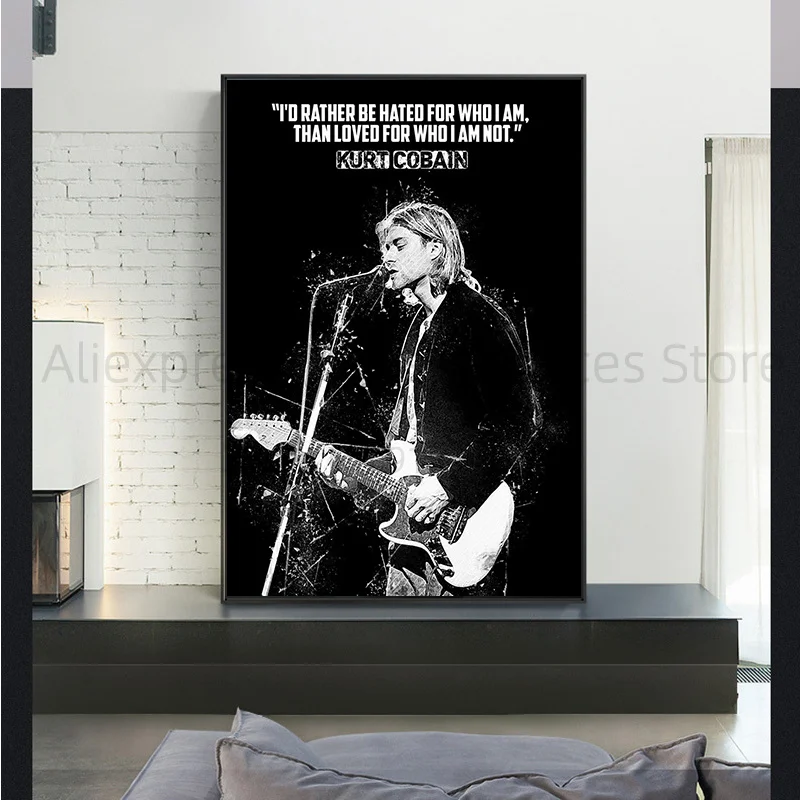 Курт Кобейн рок музыка группа певица звезда настенные художественные плакаты и