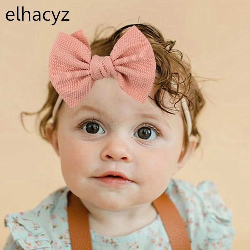 

1 шт. 2021 Новое поступление 5,5 ''волос повязка на голову с бантом, одежда текстура нейлоновая повязка на голову для маленьких девочек, мягкий од...