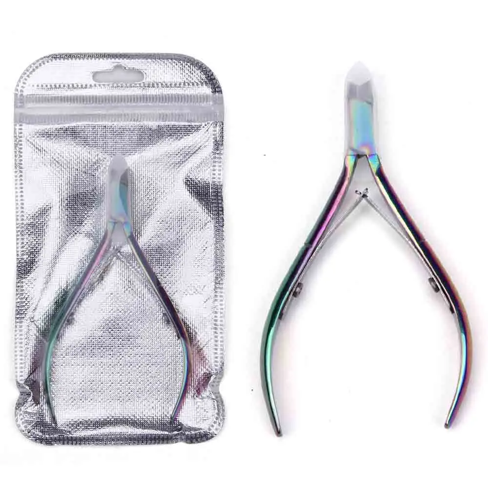 Профессиональный щипцы для кутикулы ногтей ног Радужный клипер ножницы удаления