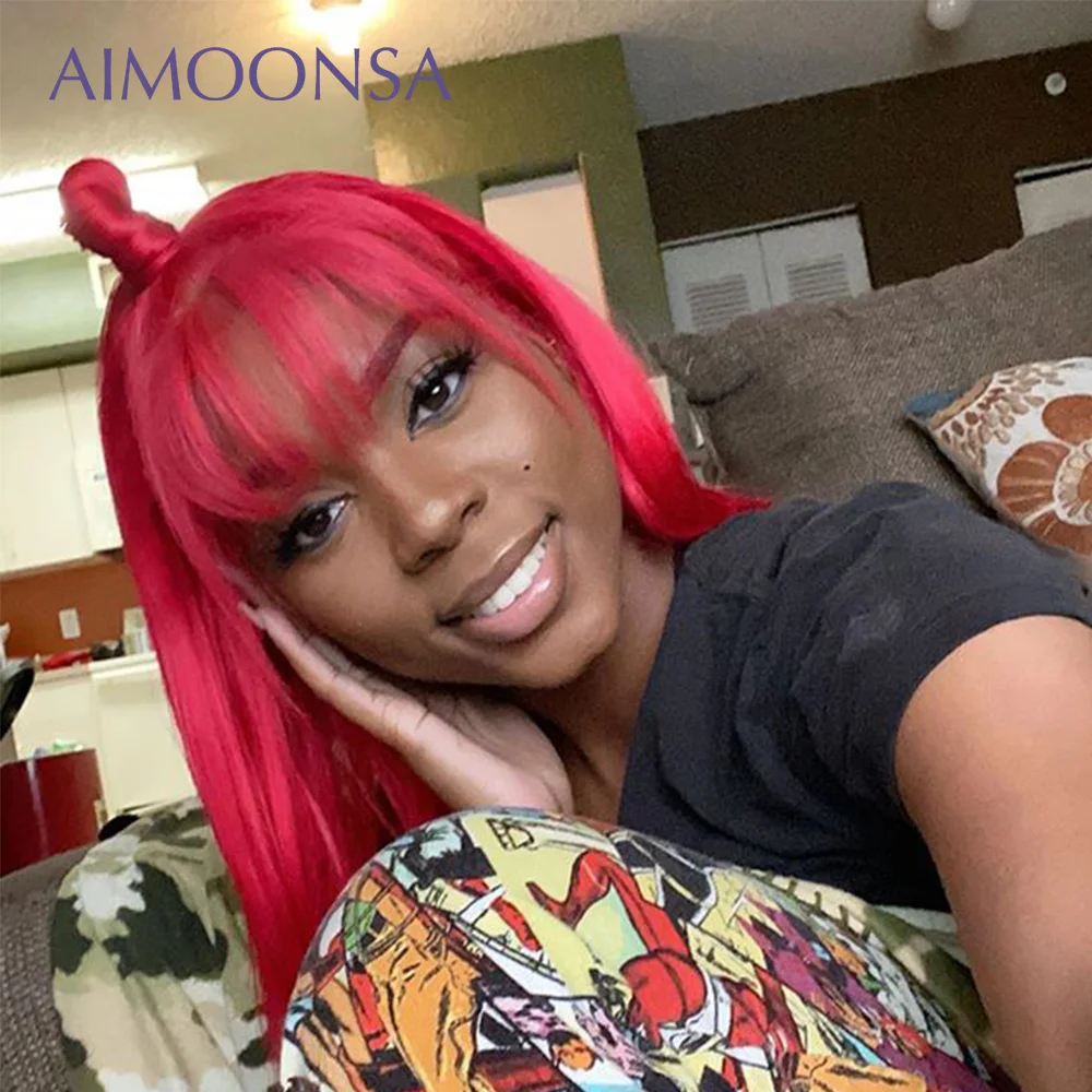 Челка парик человеческие волосы 13х6 короткий Боб Кружева передние парики с