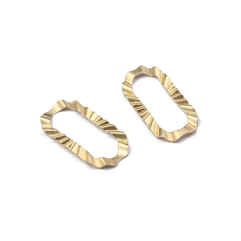 

20pcs Brass Charms 11x25mm Rectangle Track Frame Charm Pendant For Handmade Earrings Necklace Jewelry Findings Making Supplies