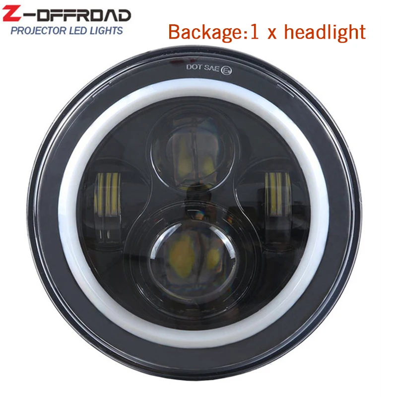 D-1xheadlight 2xFor Lada 4x4 urban Нива УАЗ suzuki samurai 7 дюймовый светодиодный фар с Halo кольцевая фара Замена для мотоцикла - Цвет: D-1xheadlight