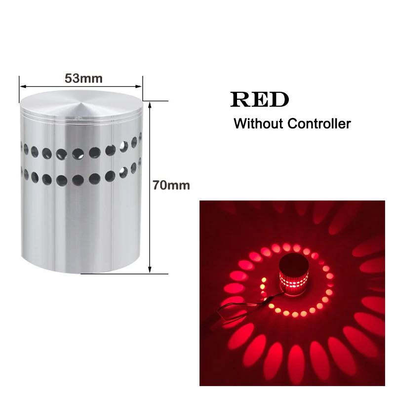 Red RGB 3W светодиодный потолочный светильник, современный алюминиевый настенный светильник, бар, выставка, арт-деко, светильник s, домашний прикроватный светильник ing - Цвет корпуса: Red