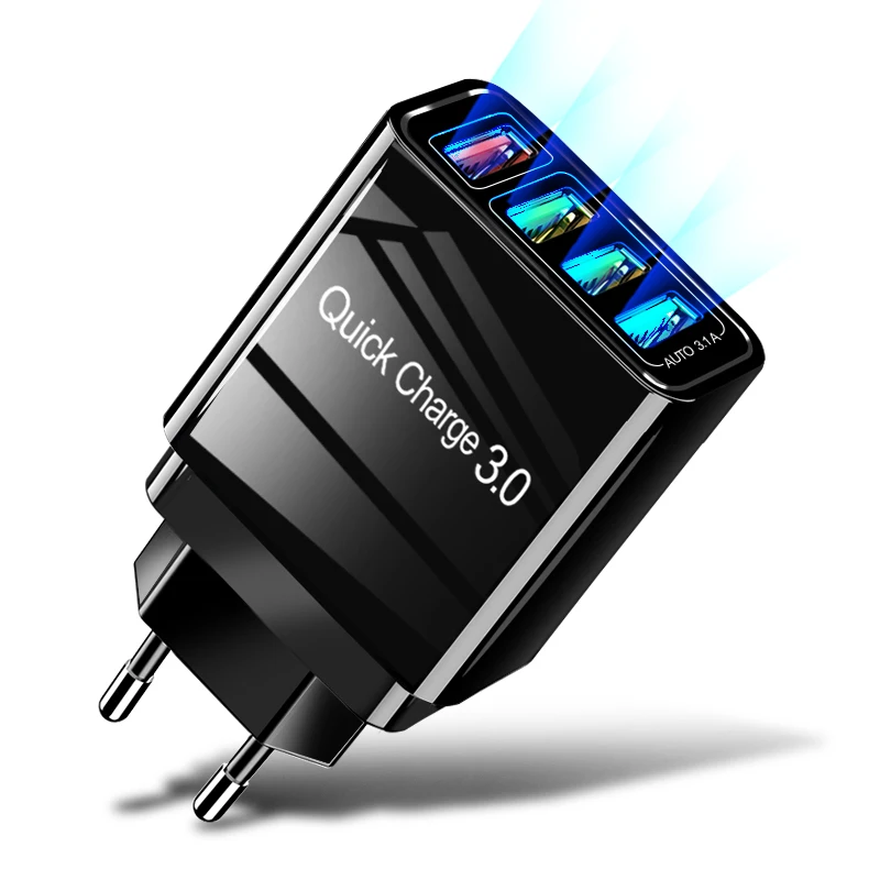 QC3.0 Quick Charge 4 0 3 USB зарядное устройство мобильный телефон быстрое для Samsung Xiaomi Huawei