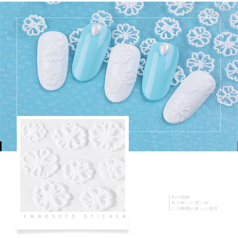 

1Pcs Nail Art Stickers Stereo Relief Flower Nail Stickers Stickers DIY Decorated 3D Manicure Stickers tips