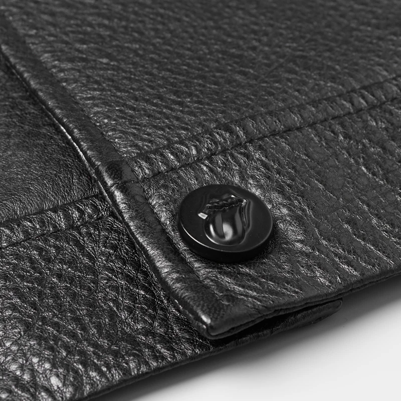 

DK Casual Turn-down Collar Men Casual Genuine Leather Coat Autumn Real Sheepskin Leather Clothing Quality Leather Genuine Coats