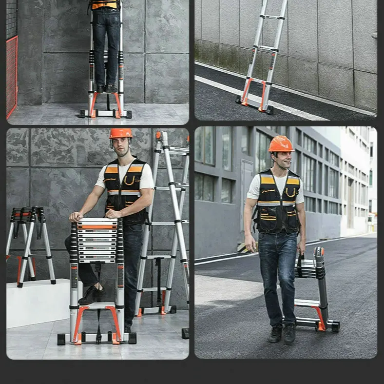 Hot 1.6M+1.6M Herringbone Ladder Multifunctional Folding Ladder 3.2M Straight Ladder Project Ladder Telescopic Ladder Anti-Slide