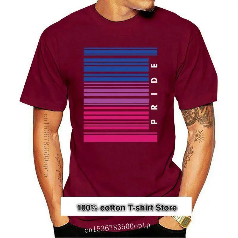 

Camiseta divertida para hombre y mujer, camisa Retro de orgullo Bisexual de código de barras, Lgbt, novedad