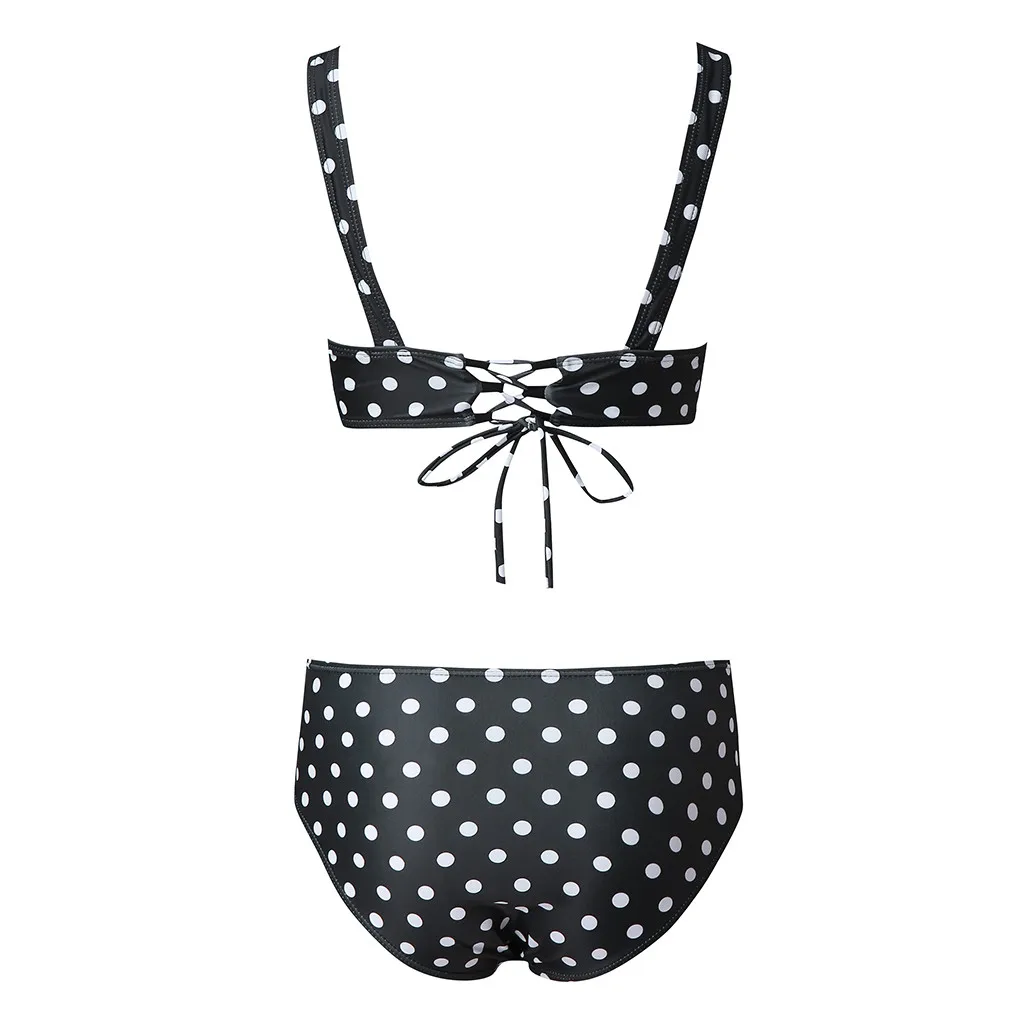 bikinis 2020 mujer ummer Backless Sexy Dot Print Black High Wais Swimwear Beachwear Siamese Swimsuit maillot de bain femme|Купальники| |