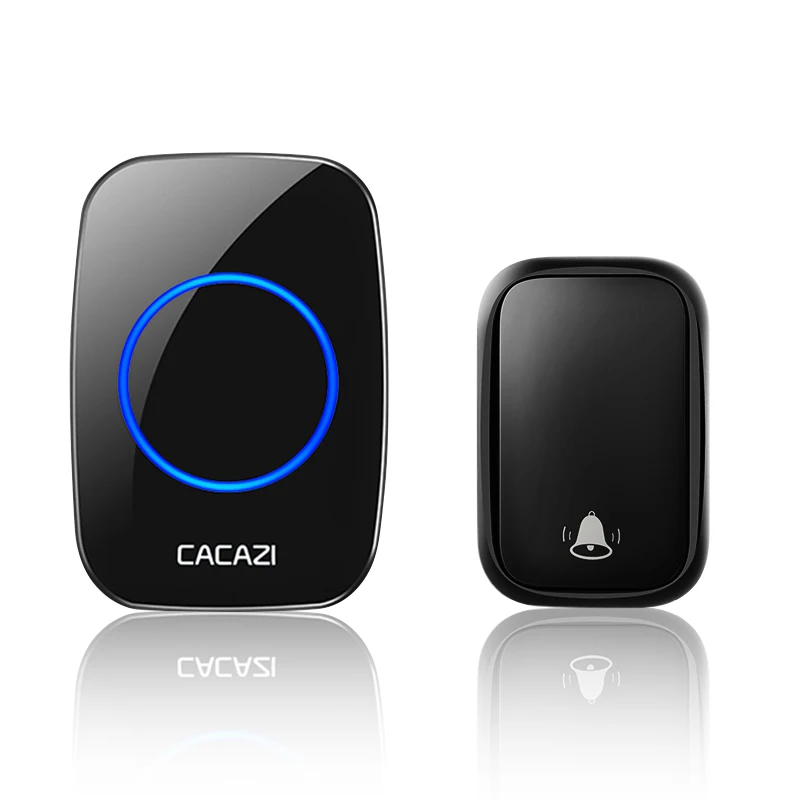 1 button 1 receiver CACAZI беспроводной водонепроницаемый автономный дверной звонок без батареи требуется передатчик 1 2 3 приемник США ЕС Великобритания AU вилка домашний звонок - Цвет: 1 button 1 receiver