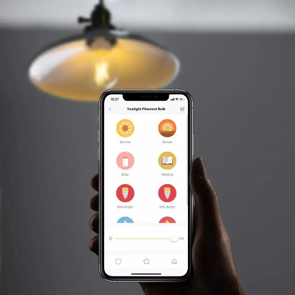 Умная Светодиодная лампа накаливания Yeelight E27 6 Вт с шариковыми лампами WiFi Пульт