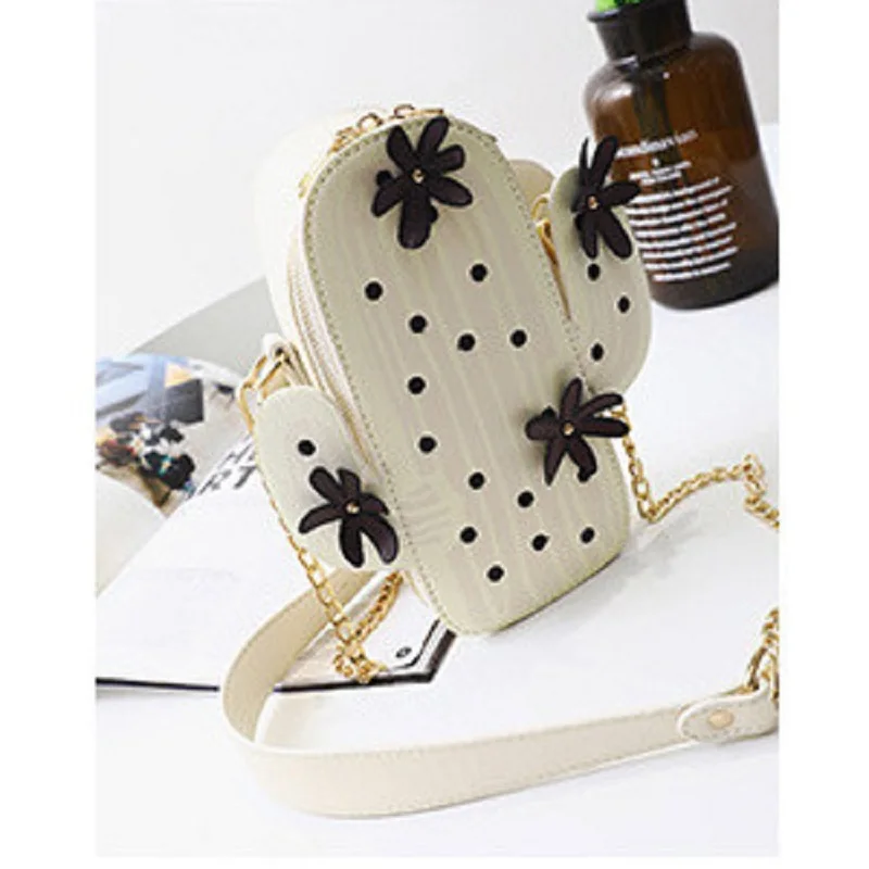 Креативные сумки через плечо с изображением зеленых кактусов и растений модные