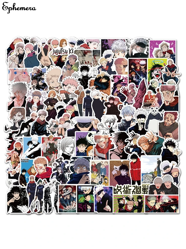 

50/100Pcs Anime Jujutsu Kaisen Sticker For Computer Guitar Refrigerator Suitcase Sticker DIY Scrawl