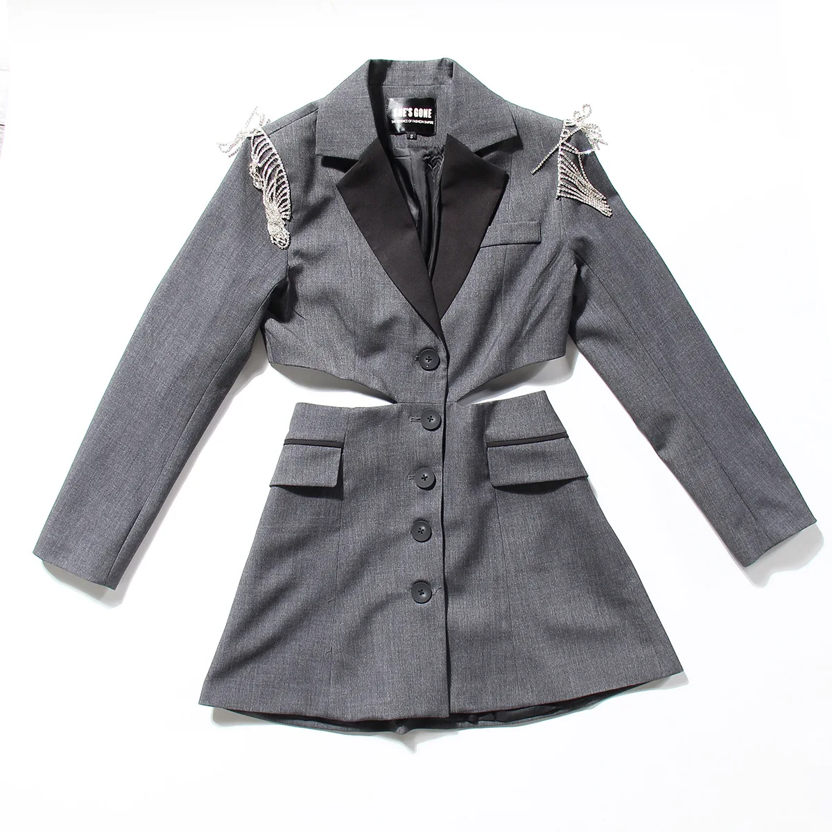 Женский блейзер из двух предметов роскошный подиумный пикантный Блейзер со