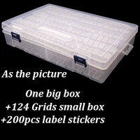 124 grids plastic box organizer medicine case diamond painting storage box embroidery storage case jewelry accessories tools