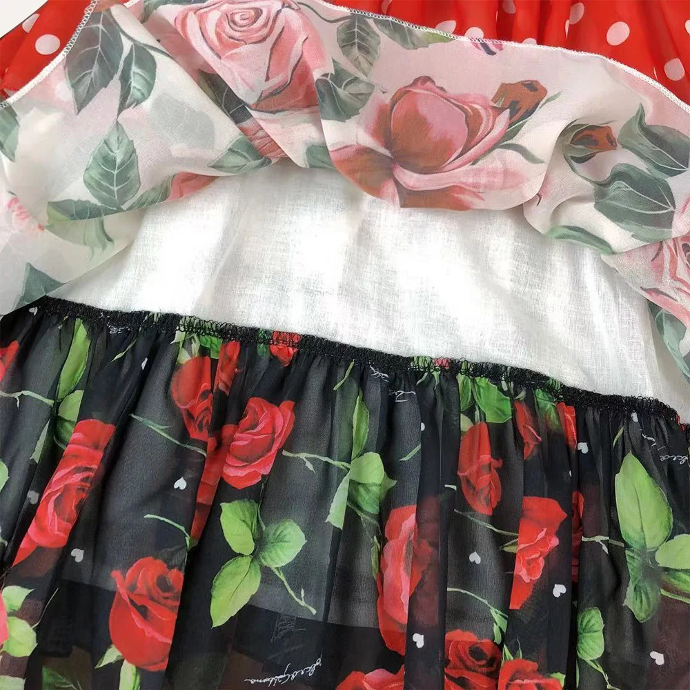 

High-end customized 2021 hot summer children's summer dress dress girls suspenders princess skirt polka dot flower cake skirt ch