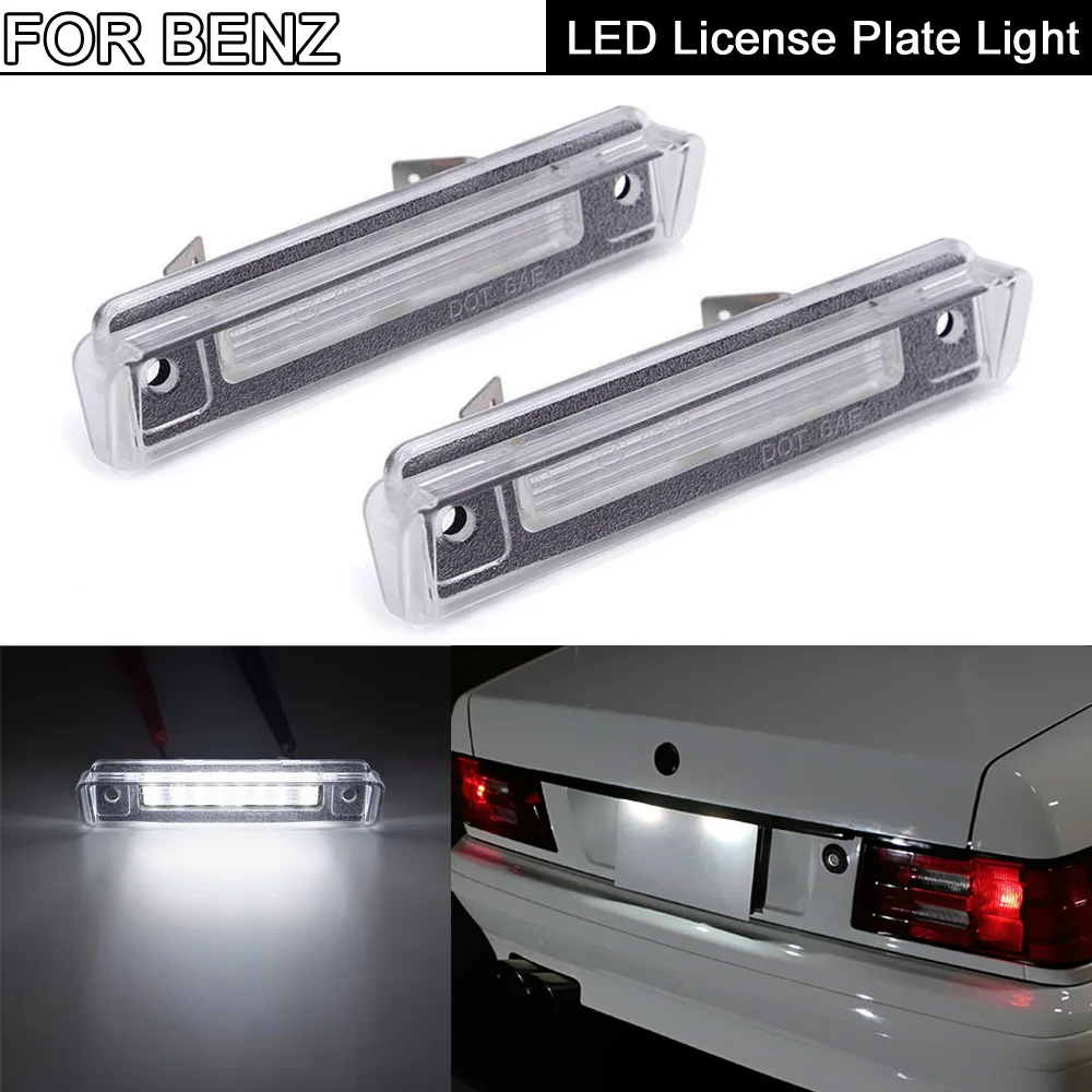 

2Pcs Error Free White LED License Plate Light Number Plate Lamp For Mercedes Benz SL-Class R129 1989-2001 E-Class S124 1985-1996