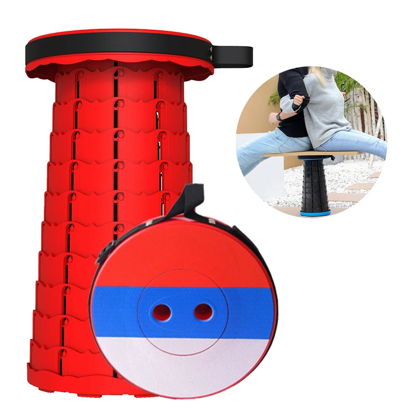 

Nation Flag Retractable Stool Chairs Adjustable Stool Lounge Folding Chair Camping Stool Foldable Convenient Fishing Chair