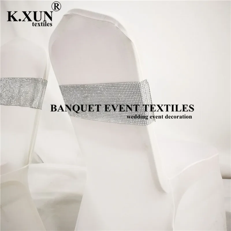 Banda de lentejuelas con hebilla para silla, funda para silla de banquete, decoraci&oacute;n para evento de boda, fiesta, 20 Uds.-2
