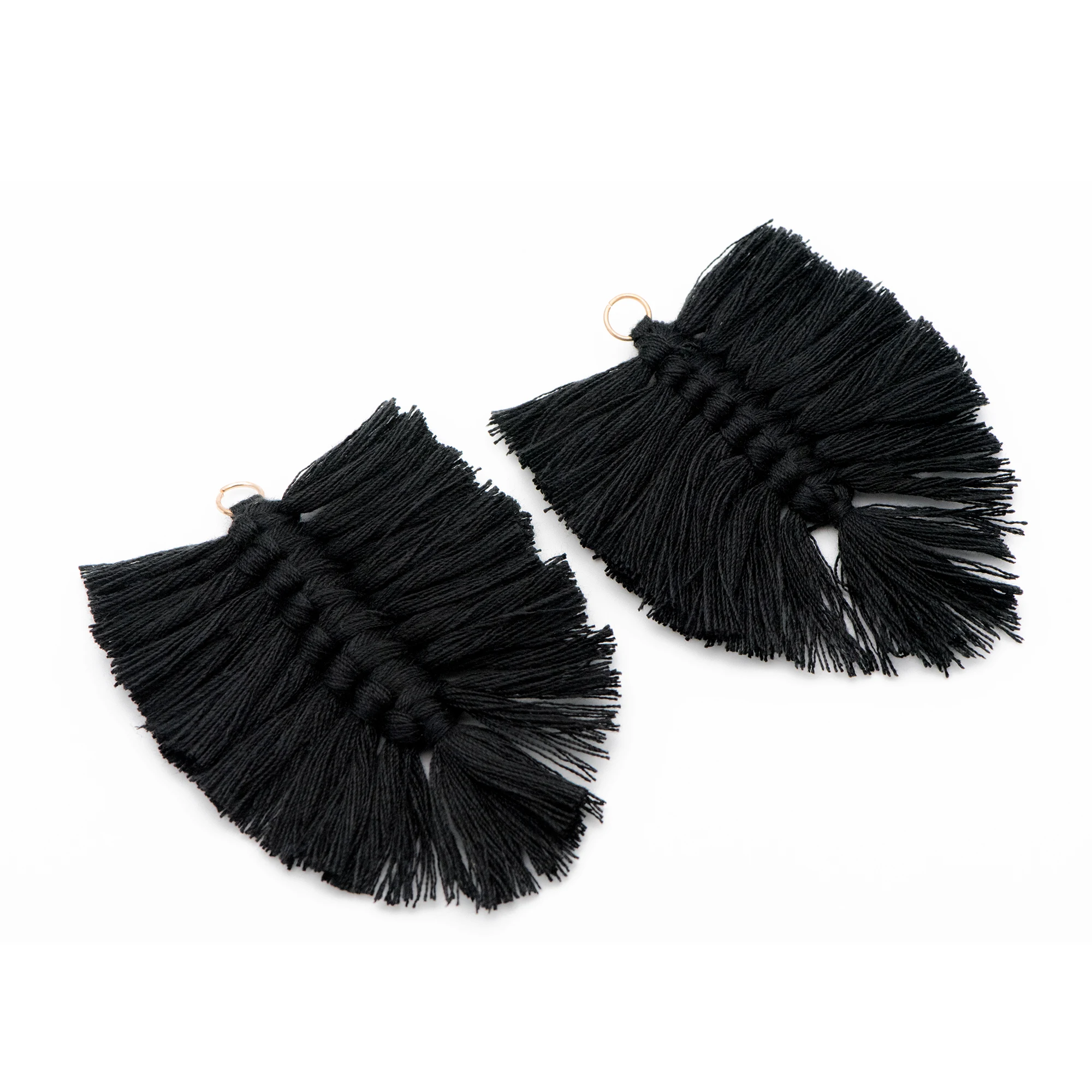 

4pcs Tiered Cotton Tassels 100mm, 10 Layers Large Tassel Charms, Black Tassel Pendants, For Jewelry DIY Findings (FB-049-3)