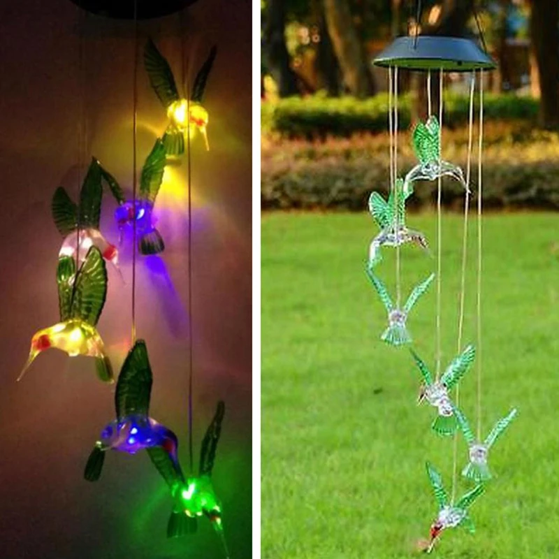 

1pcs Solar Color Changing LED Bee Wind Chimes Light Lamp Home Room Garden Decor