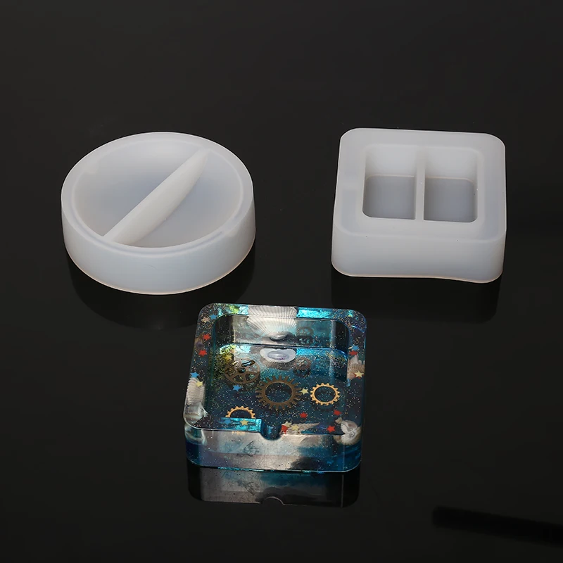 Прозрачные силиконовые формы круглые/квадратный пепельница плесень DIY