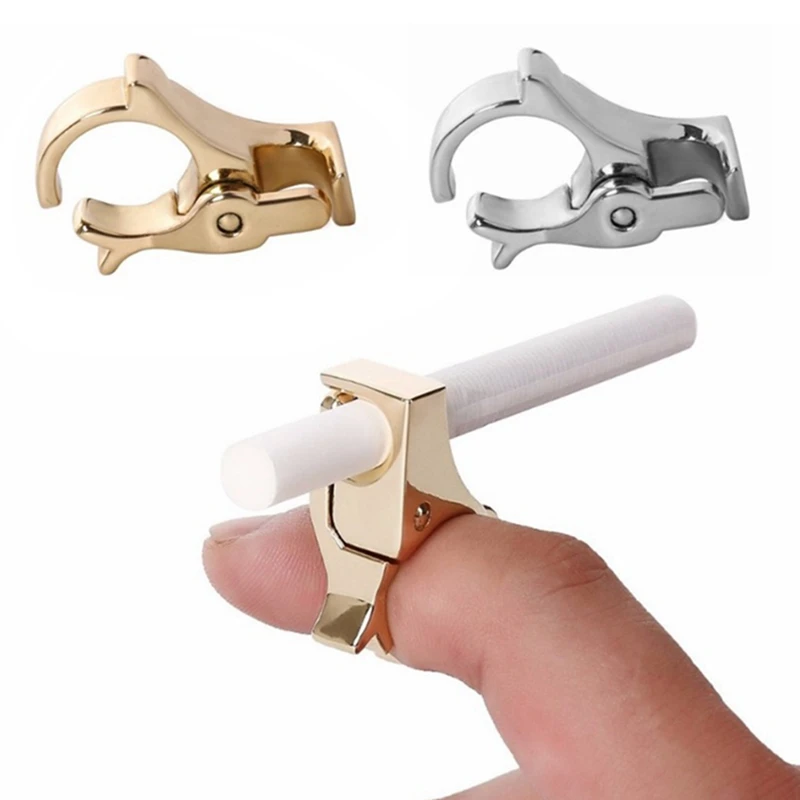 

New Cigarette Holder Ring Rack Metal Smoking Lighter Rolling Tray Finger Ring Clip Holder For Men Gift Cigarettes Accessories