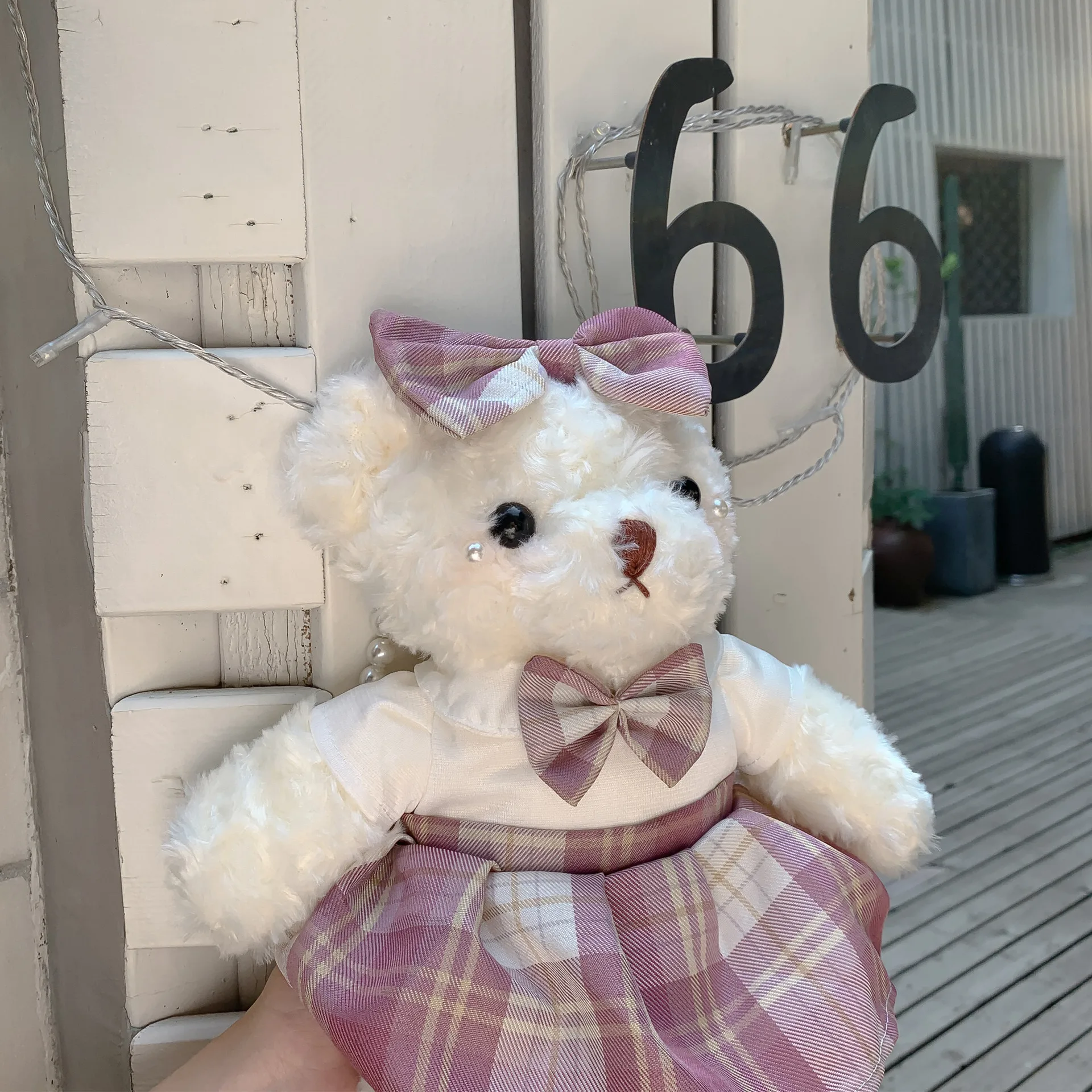 

Униформа в клетку Ins, плюшевая сумка с медведем, сумка-мессенджер JK Style для девушек на одно плечо, мультяшная сумка, милые сумки для девочек, п...