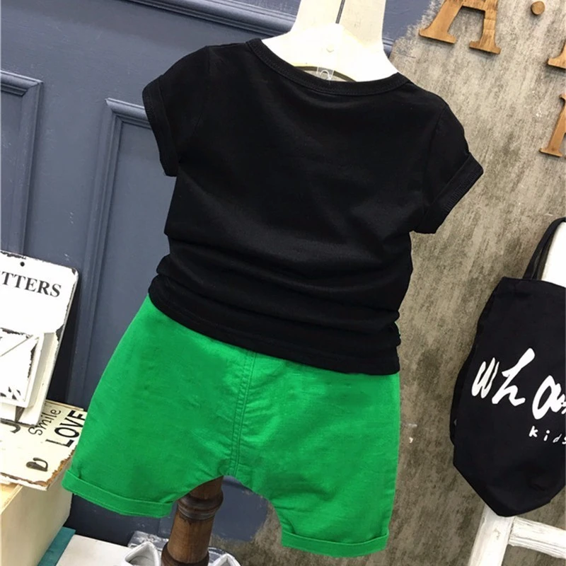New Fashion Boy Girl Clothing Summer Children Kids Printed T-Shirt Shorts 2Pcs/Sets Toddler Leisure Suits Baby Cotton Tracksuits | Детская