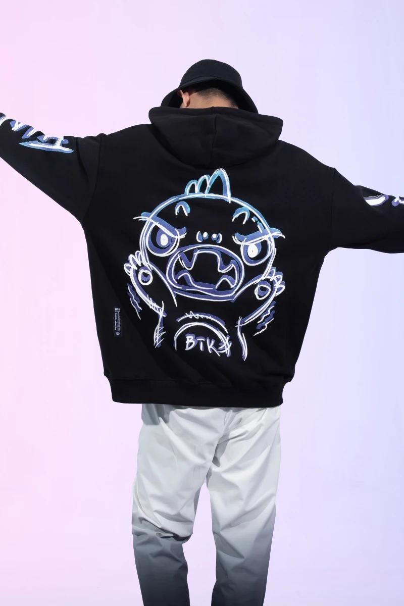 

Black Hoodie Fabric Graphic Leisure Harajuku Hoodie for Men Style Korean Casual Hombre Sudaderas Con Capucha Hoodies BG50HD