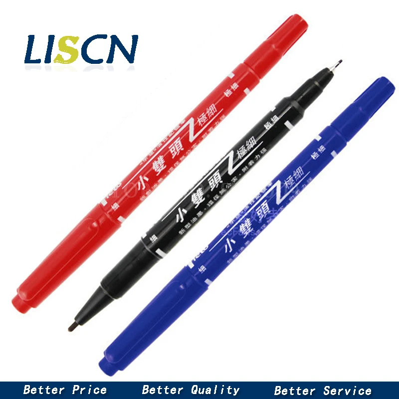 

3PCS CCL Anti-etching PCB circuit board Ink Marker Double Pen For DIY PCB(Red, Blue, Black)
