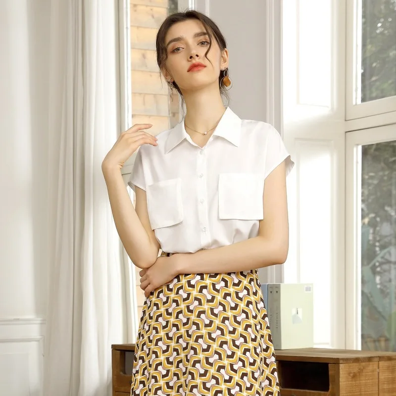 

2021 summer new chiffon shirt women fashion simple sleeveless three-dimensional stitching loose top