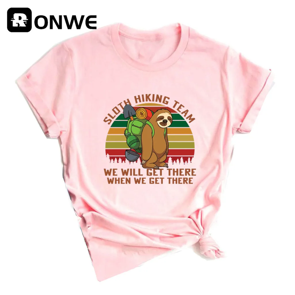 Ленивец походная команда мы приедем туда когда дойдем женские футболки